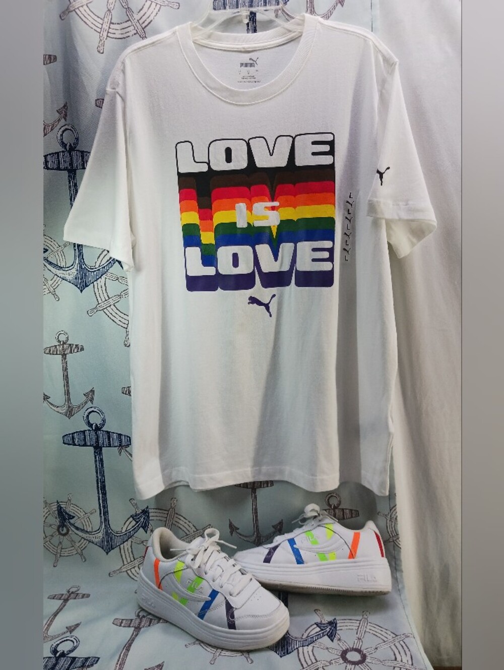 FILA Pride Sneakers-Size 7 & PUMA Tshirt- L